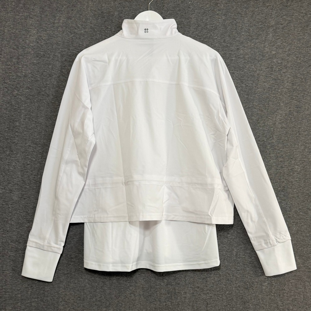 Sweaty Betty Womens Fast Lane Running Jacket L White Water Resistant Athleisure - Picture 2 of 13